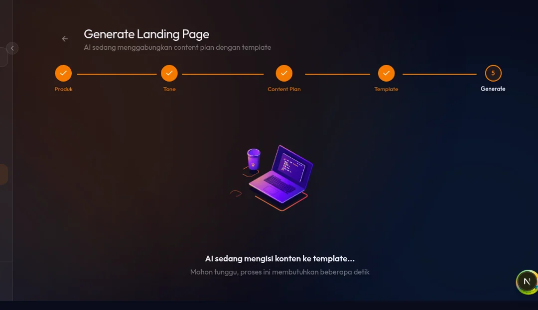 Step 5 Generate: AI mengisi template
